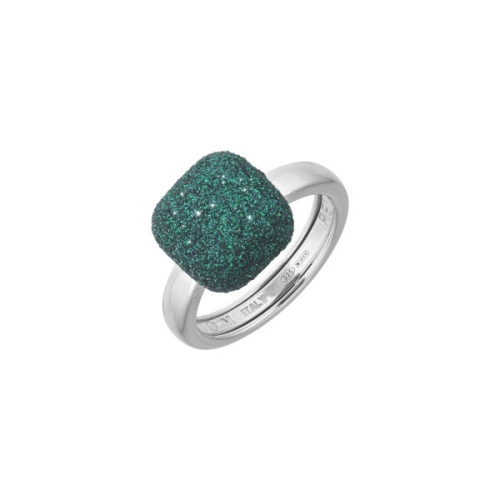 ANILLO PLATA Y POLVO VERDE FORESTA