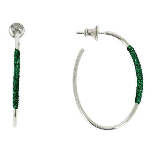 PENDIENTES PLATA Y POLVO VERDE FORESTA