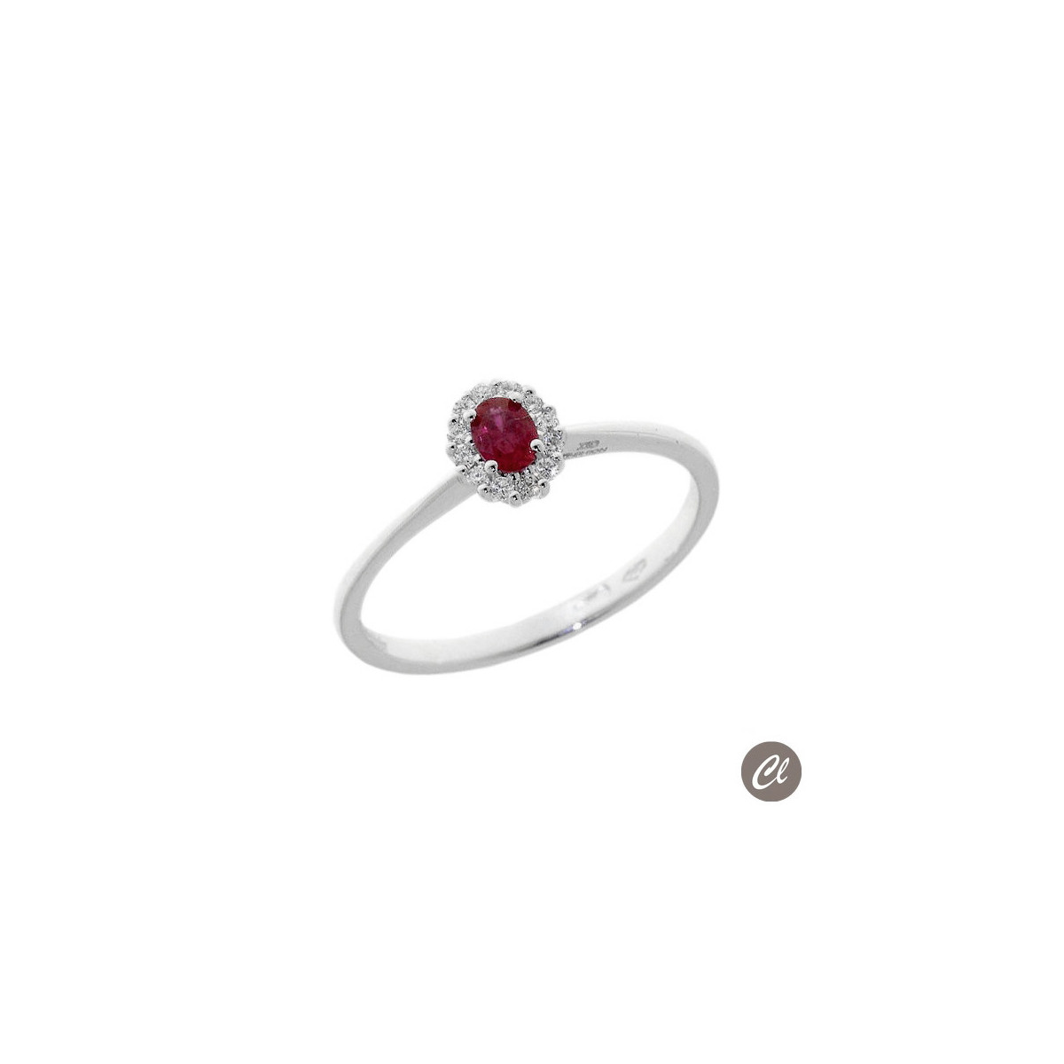 ANILLO O/BLANCO BTES 0.08 Y RUBI 0.25 QT