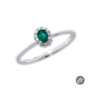 ANILLO O/B BTES 0.08 Y ESMERALDA 0.23 QT