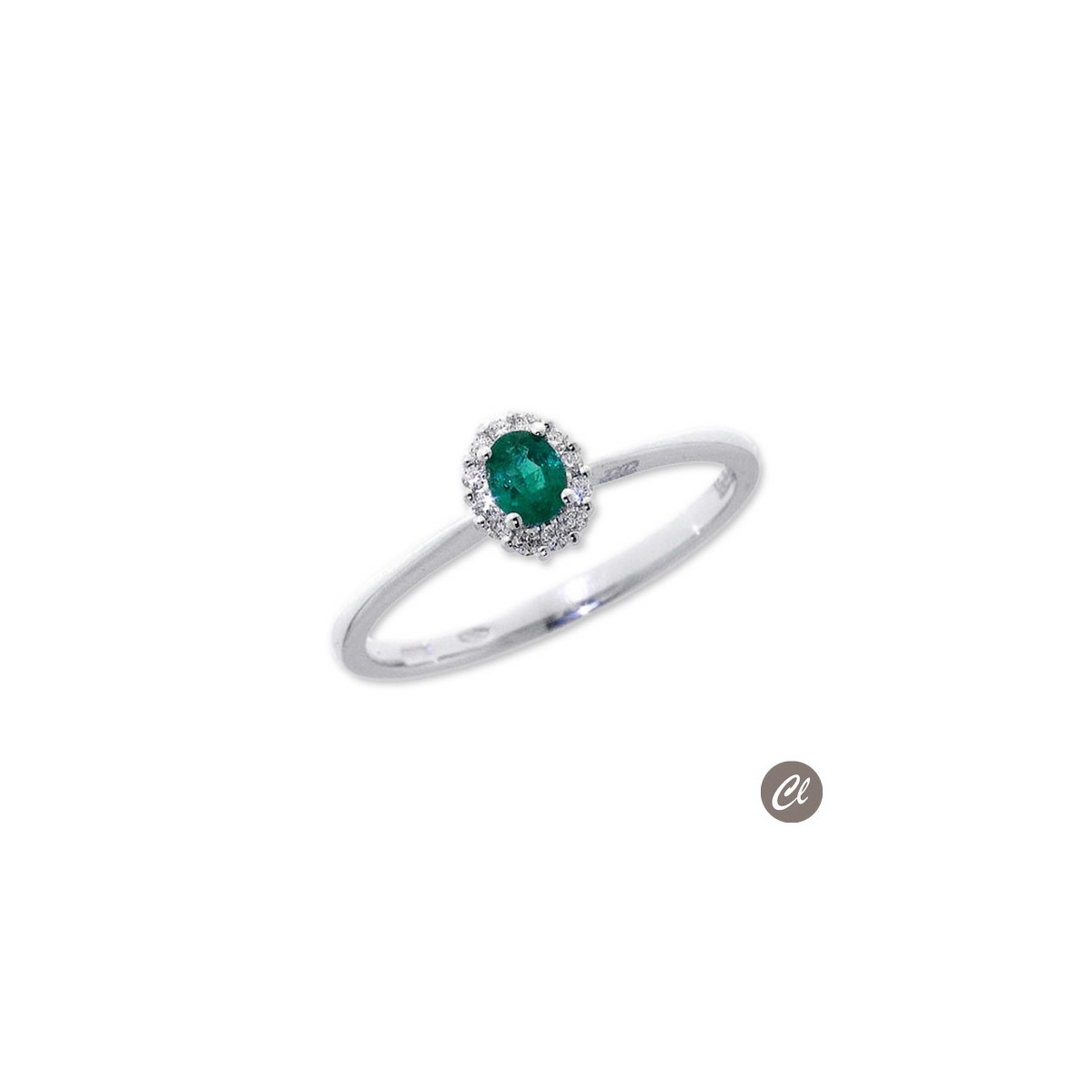 ANILLO O/B BTES 0.08 Y ESMERALDA 0.23 QT