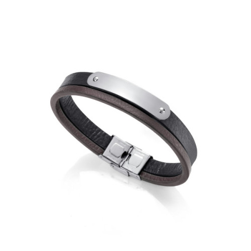 PULSERA ACERO DOBLE PIEL PLANA