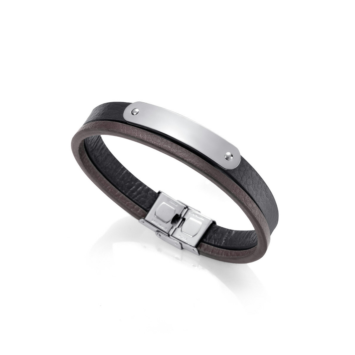 PULSERA ACERO DOBLE PIEL PLANA
