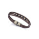 PULSERA ACERO PIEL MARRON