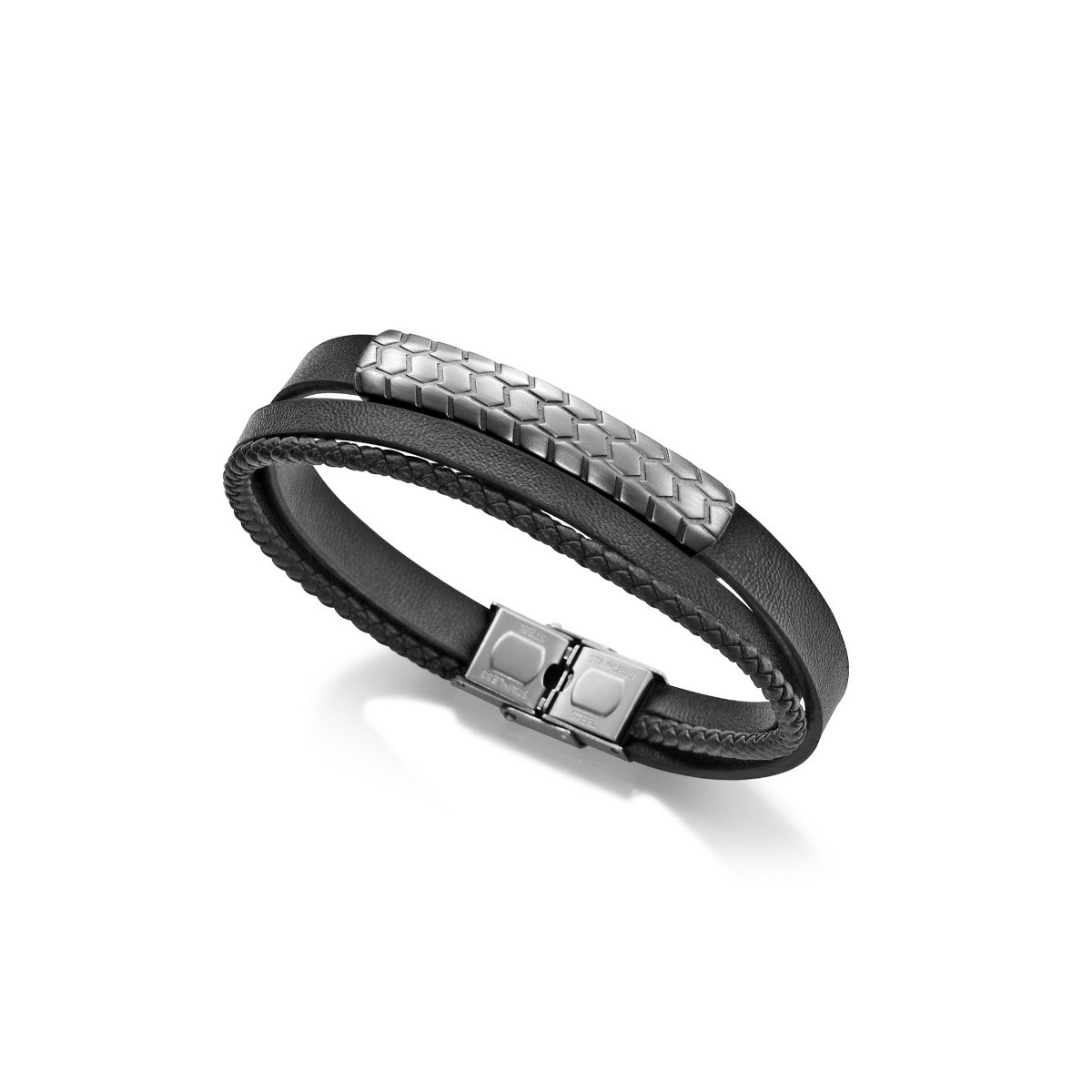 PULSERA ACERO TRIPLE PLACA NEUMATICO