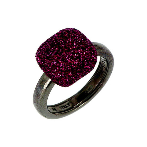 ANILLO PLATA RUTENIO POLVO ROSSO PARIGI