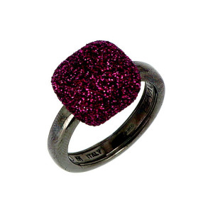 ANILLO PLATA RUTENIO POLVO ROSSO PARIGI