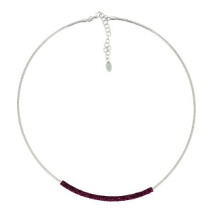 COLLAR PLATA RODIO Y POLVO ROSSO PARAGI