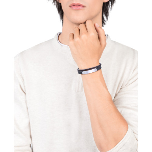 PULSERA ACERO DOBLE PIEL PLANA