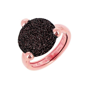 ANILLO POLVORE PLATA ROSA Y POLVO MARRON