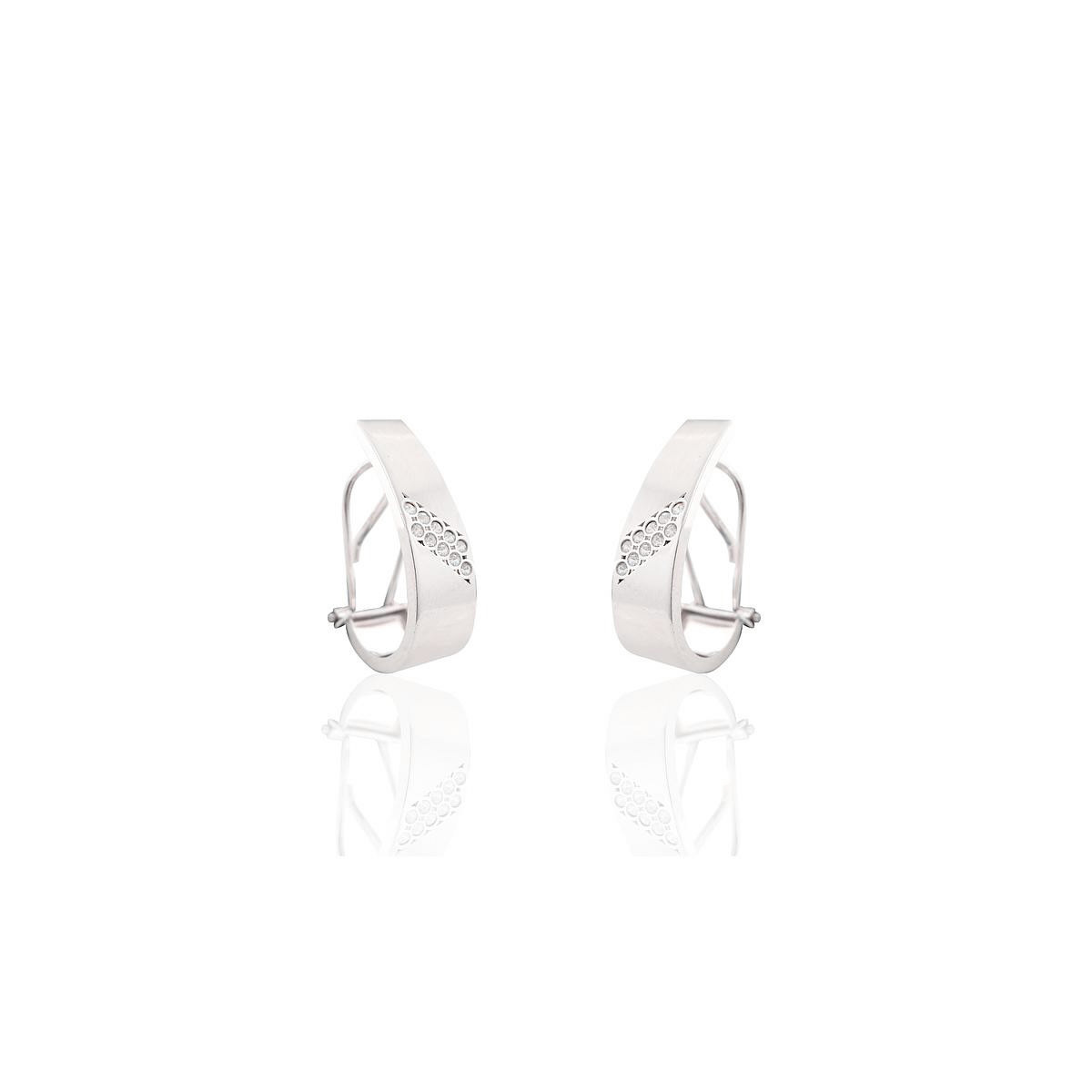 PENDIENTES ORO BLANCO Y CIRCONITAS