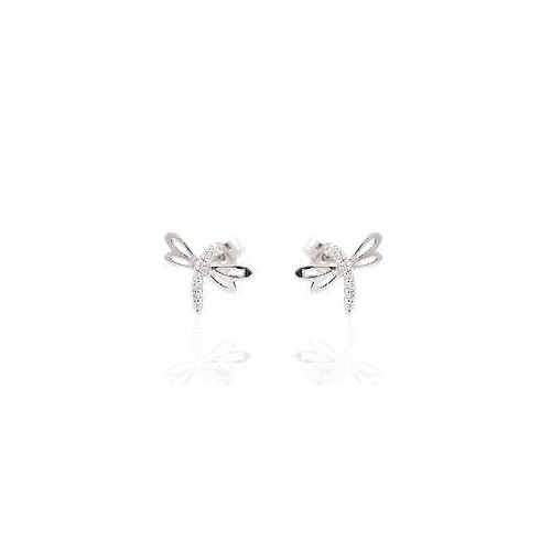 PENDIENTES ORO BLANCO Y CIRCONITAS