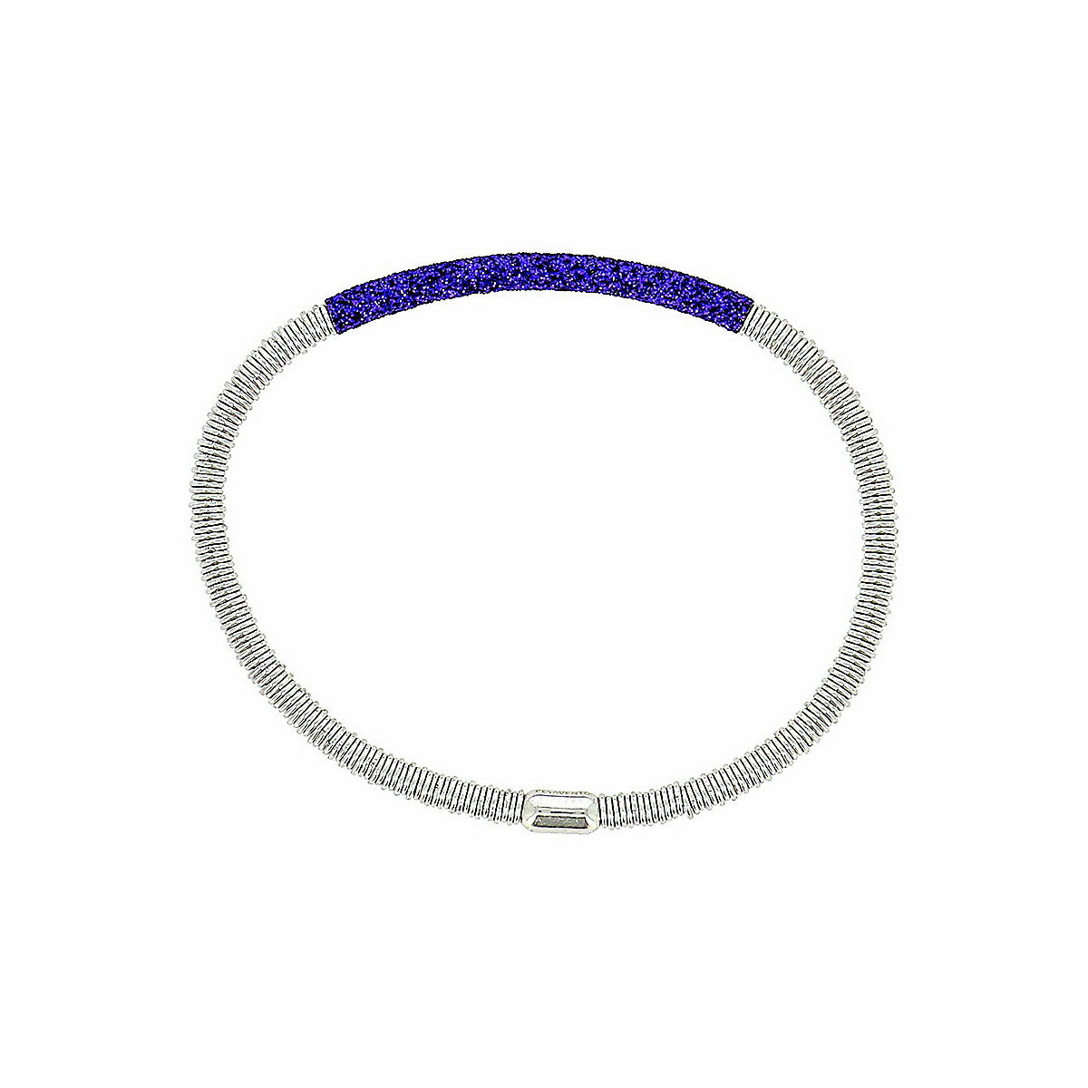 PULSERA PLATA RODIO Y POLVO VIOLA LONGRA