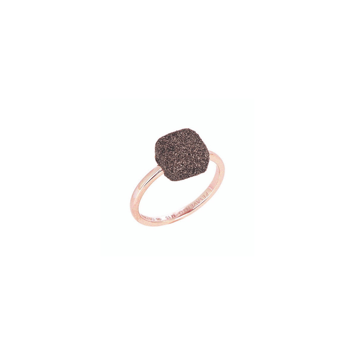 ANILLO POLVORE PLATA ROSA Y POLVO MARRON