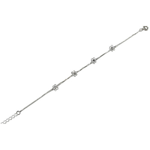 PULSERA DE PLATA FLORECITAS