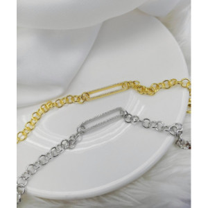PULSERA PLATA Y CIRCONITAS