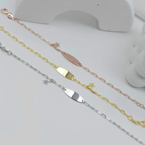 PULSERA CON CHAPA Y ESTRELLA