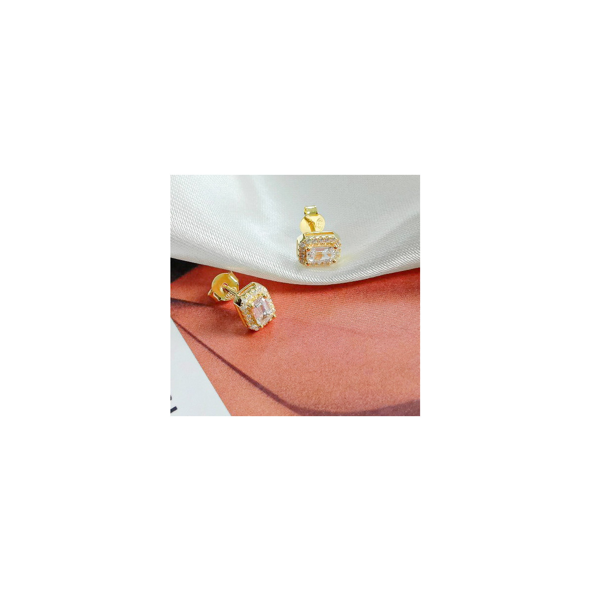 PENDIENTES PLATA BAÑADA Y CIRCONITAS