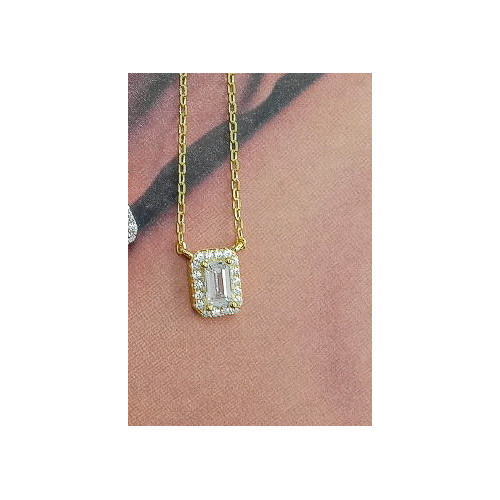 COLLAR PLATA BAÑADO EN ORO Y CIRCONITAS