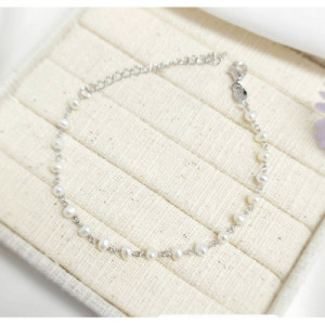 PULSERA PLATA Y PERLITAS NATURALES