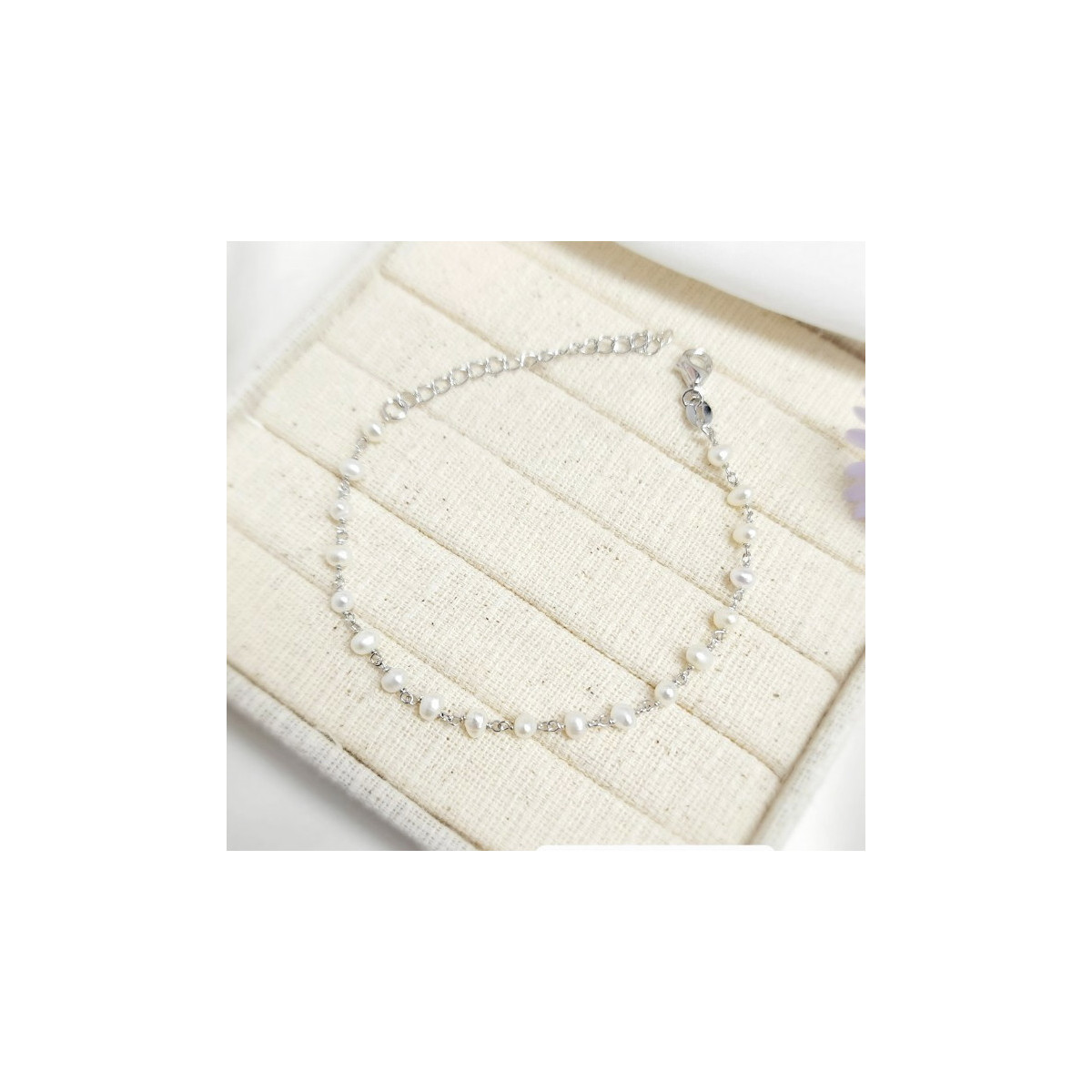 PULSERA PLATA Y PERLITAS NATURALES