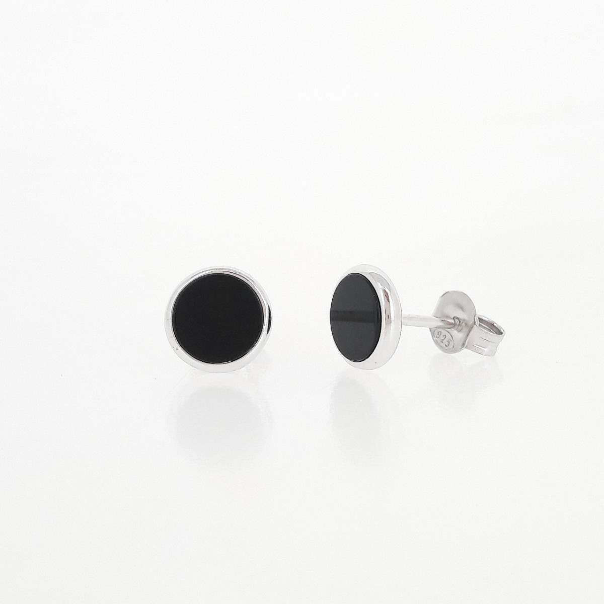 PENDIENTES PLATA ESMALTE NEGRO