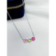 COLLAR FLORES PLATA CON ESMALTE