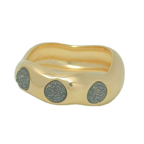 ANILLO BAÑO DE ORO Y DRUSA PLATINA