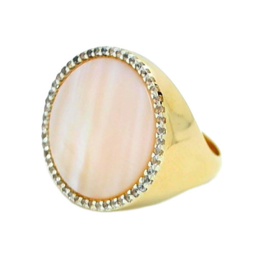ANILLO BAÑO DE ORO Y MADRE PERLA