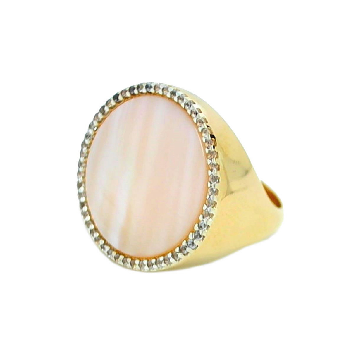ANILLO BAÑO DE ORO Y MADRE PERLA