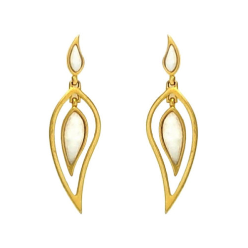 PENDIENTES BAÑO DE ORO Y DOLOMITA