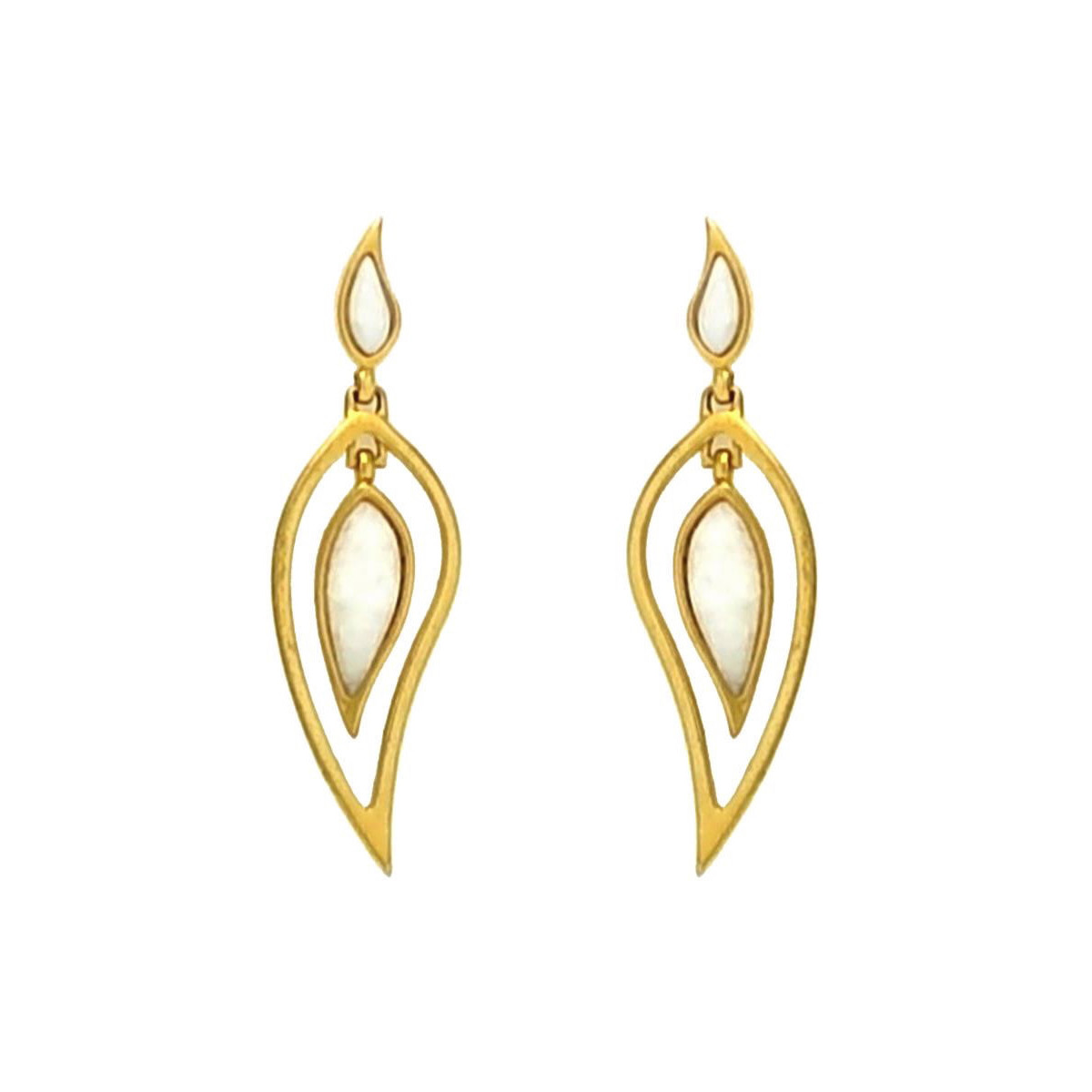 PENDIENTES BAÑO DE ORO Y DOLOMITA