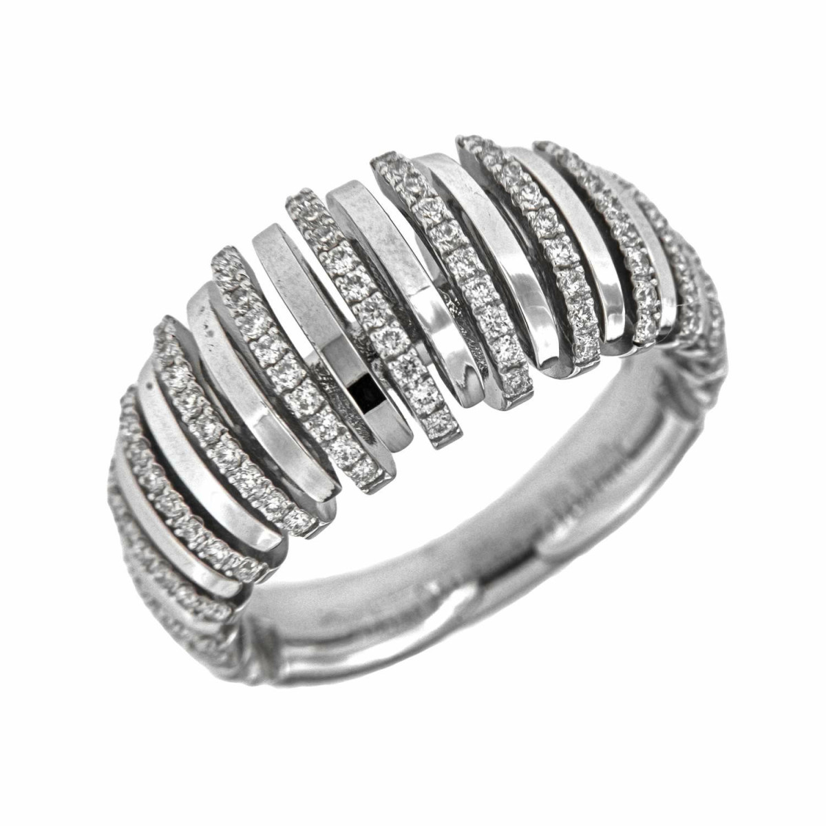 ANILLO ORO BLANCO Y BRILLANTES 0.45 QT