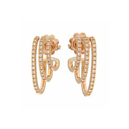 PENDIENTES ORO ROSA Y BRILLANTES 0.22 QT