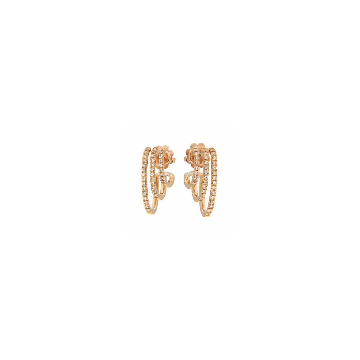 PENDIENTES ORO ROSA Y BRILLANTES 0.22 QT