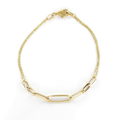 PULSERA DE ORO ESLBONES Y CADENAS
