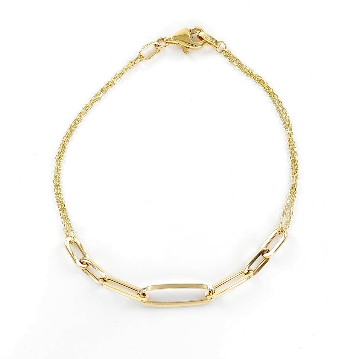 PULSERA DE ORO ESLBONES Y CADENAS