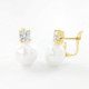 PENDIENTES ORO CIRCONITAS Y PERLAS 11 MM
