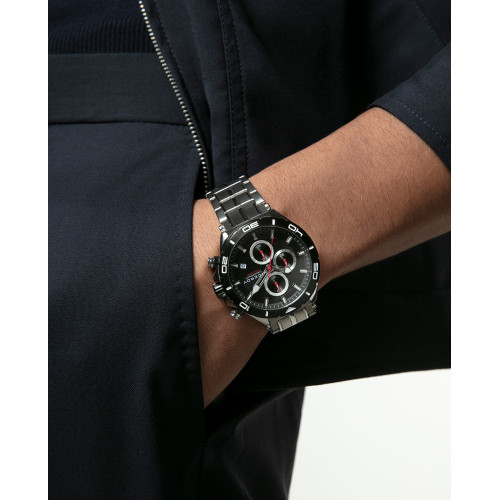 RELOJ CRONO ACERO IP NEGRA VICEROY