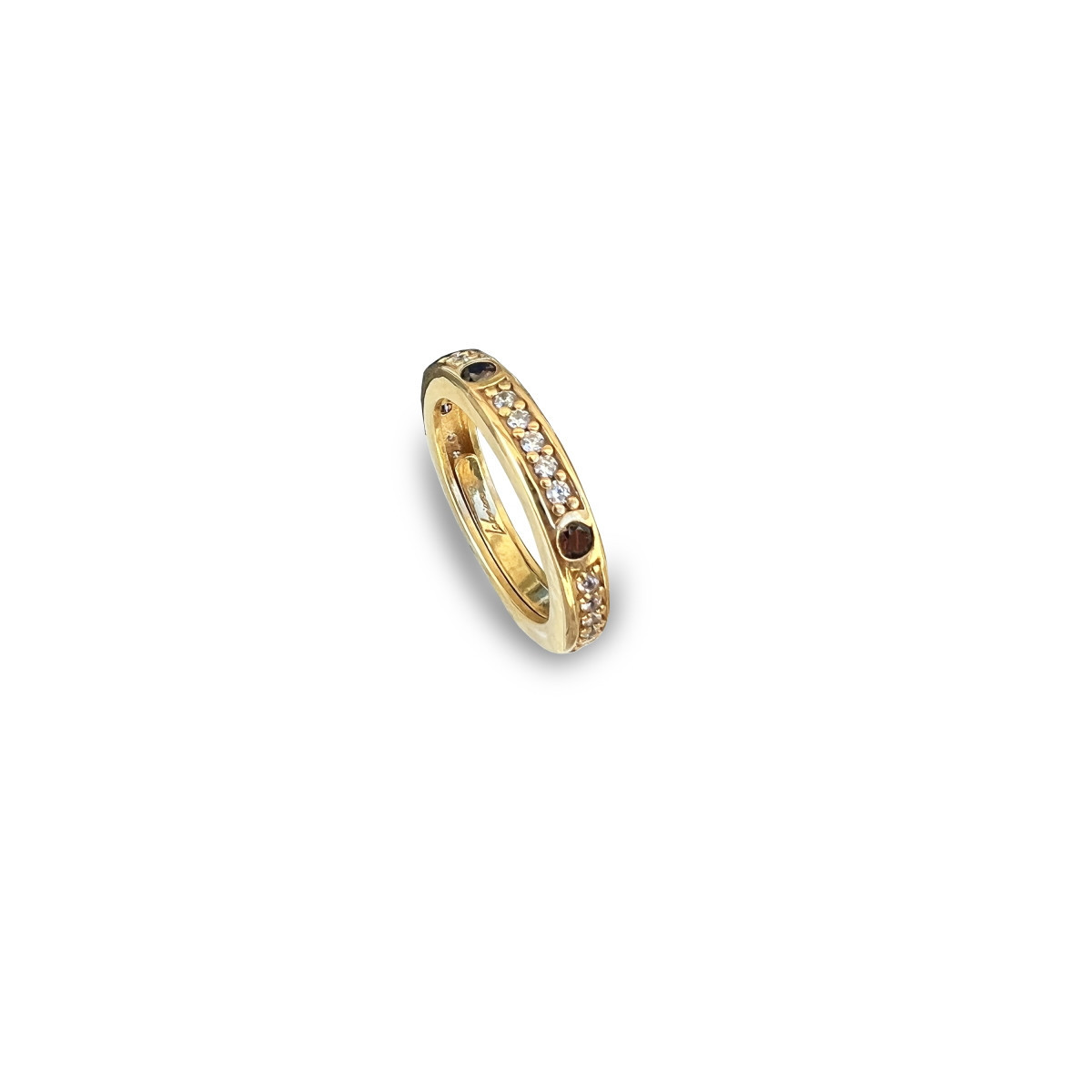 ANILLO PLATA BAÑADO EN ORO Y PIEDRAS