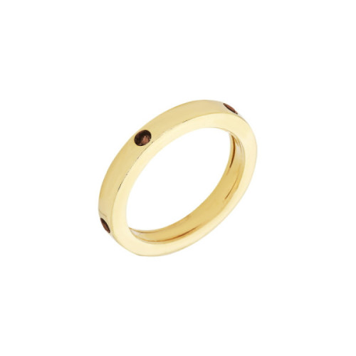 ANILLO PLATA BAÑADO EN ORO Y PIEDRAS