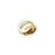 ANILLO PLATA BAÑADO EN ORO ESMALTE BLANC