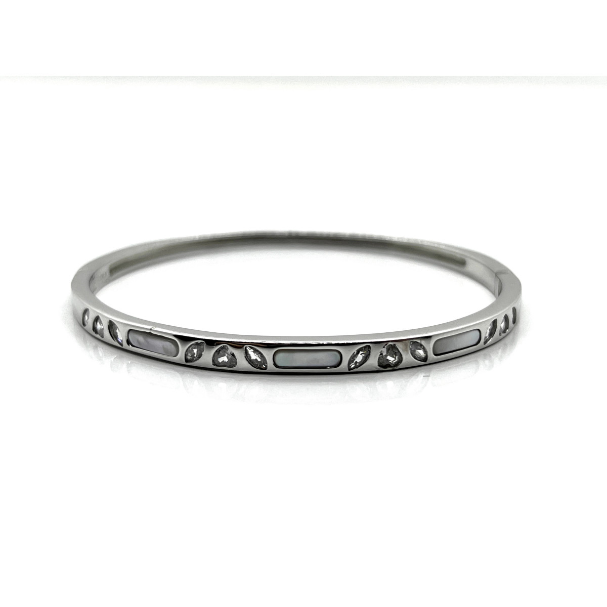 PULSERA PLATA RIGIDA CIRCONITAS
