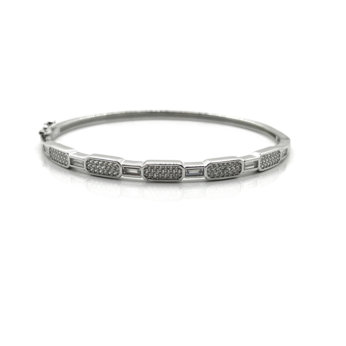 PULSERA PLATA RIGIDA CIRCONITAS