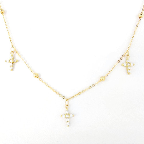 COLLAR ORO CRUCES CIRCONITAS