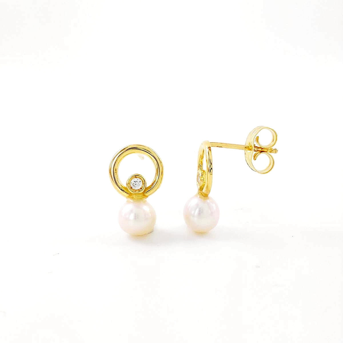 PTES ORO REDONDO CIRCONITAS Y PERLAS