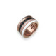 ANILLO PLATA ROSA, CIRC. ESMALTE NEGRO