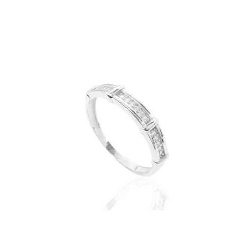 ANILLO ORO BLANCO Y CIRCONITAS