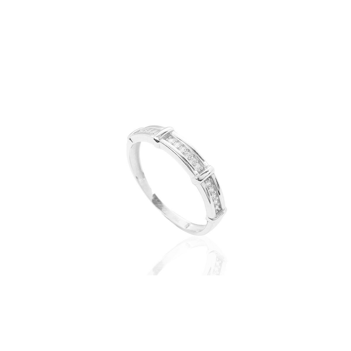 ANILLO ORO BLANCO Y CIRCONITAS