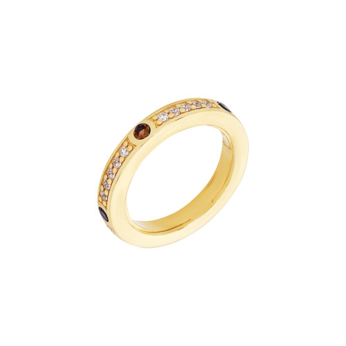ANILLO PLATA BAÑADO EN ORO Y PIEDRAS
